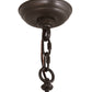 Meyda Lighting Teepee 24" 4-Light Timeless Bronze Buffalo Pendant Light With Amber Mica Shade Glass