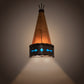 Meyda Lighting Teepee 8" Timeless Bronze Regalia Wall Sconce With Faux Rawhide & Blue Green Art Shade