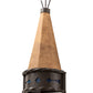 Meyda Lighting Teepee 8" Timeless Bronze Regalia Wall Sconce With Faux Rawhide & Blue Green Art Shade