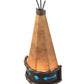 Meyda Lighting Teepee 8" Timeless Bronze Regalia Wall Sconce With Faux Rawhide & Blue Green Art Shade
