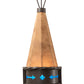 Meyda Lighting Teepee 8" Timeless Bronze Regalia Wall Sconce With Faux Rawhide & Blue Green Art Shade