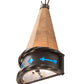 Meyda Lighting Teepee 8" Timeless Bronze Regalia Wall Sconce With Faux Rawhide & Blue Green Art Shade