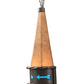 Meyda Lighting Teepee 8" Timeless Bronze Regalia Wall Sconce With Faux Rawhide & Blue Green Art Shade