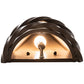 Meyda Lighting Teepee 8" Timeless Bronze Regalia Wall Sconce With Faux Rawhide & Blue Green Art Shade