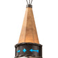 Meyda Lighting Teepee 8" Timeless Bronze Regalia Wall Sconce With Faux Rawhide & Blue Green Art Shade