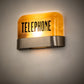 Meyda Lighting Telephone 11" Satin Titanium Gold Wall Sconce Signage With Amber Quartz Shade