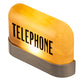 Meyda Lighting Telephone 11" Satin Titanium Gold Wall Sconce Signage With Amber Quartz Shade