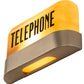 Meyda Lighting Telephone 11" Satin Titanium Gold Wall Sconce Signage With Amber Quartz Shade