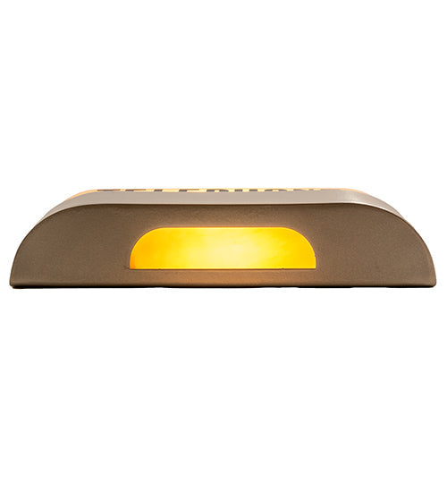 Meyda Lighting Telephone 11" Satin Titanium Gold Wall Sconce Signage With Amber Quartz Shade