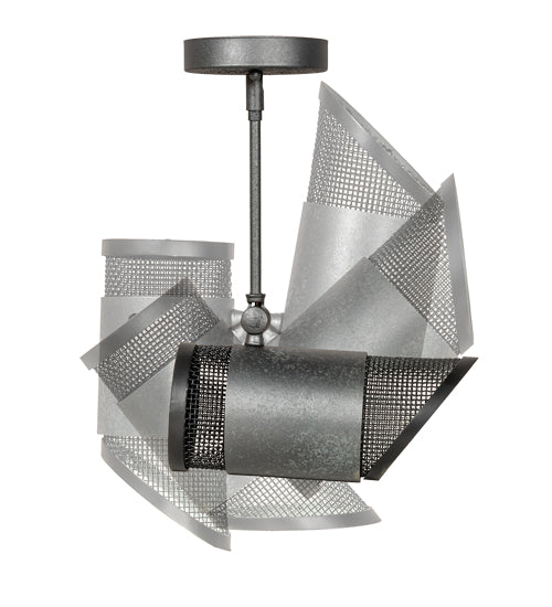 Meyda Lighting Telluride Magic 10" Natural Iron & Solar Black Adjustable Pendant Light