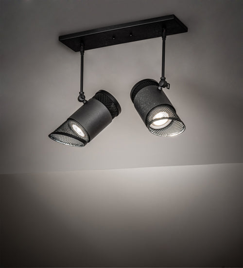 Meyda Lighting Telluride Magic 18" 2-Light Natural Iron & Solar Black Pendant Light