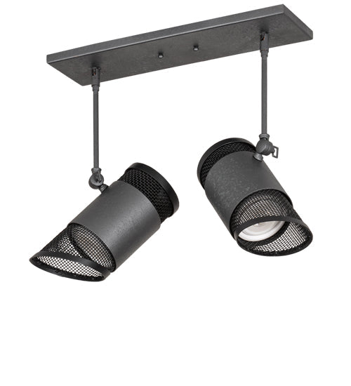 Meyda Lighting Telluride Magic 18" 2-Light Natural Iron & Solar Black Pendant Light