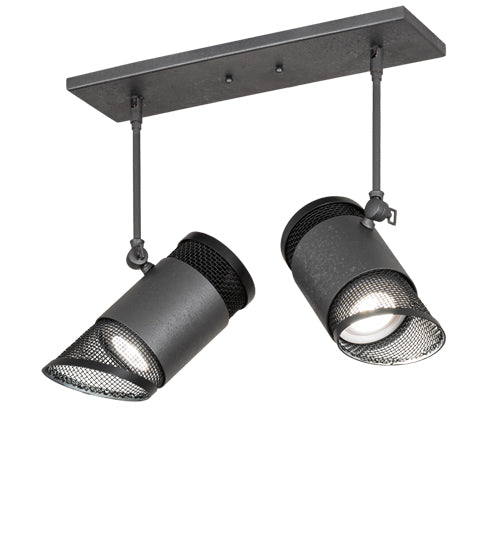 Meyda Lighting Telluride Magic 18" 2-Light Natural Iron & Solar Black Pendant Light