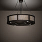 Meyda Lighting Telluride Magic 42" 16-Light Solar Black & Natural Iron Pendant Light With Sahara Taupe Idalight Shade