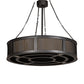 Meyda Lighting Telluride Magic 42" 16-Light Solar Black & Natural Iron Pendant Light With Sahara Taupe Idalight Shade