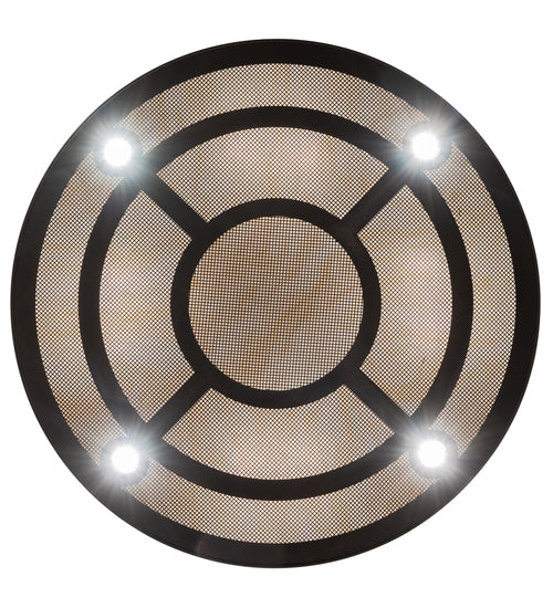Meyda Lighting Telluride Magic 42" 16-Light Solar Black & Natural Iron Pendant Light With Sahara Taupe Idalight Shade