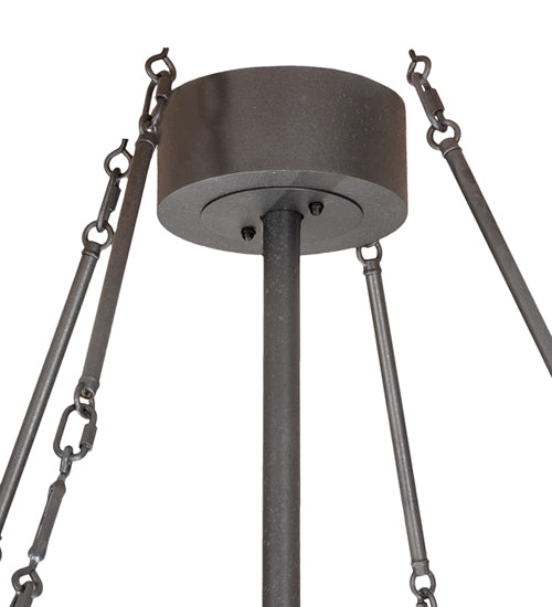 Meyda Lighting Telluride Magic 42" 16-Light Solar Black & Natural Iron Pendant Light With Sahara Taupe Idalight Shade