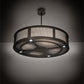 Meyda Lighting Telluride Magic 44" 16-Light Natural Iron & Solar Black Pendant Light With Sahara Taupe Idalight & White Laura Textrene Shade