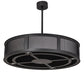 Meyda Lighting Telluride Magic 44" 16-Light Natural Iron & Solar Black Pendant Light With Sahara Taupe Idalight & White Laura Textrene Shade