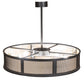 Meyda Lighting Telluride Magic 44" 16-Light Natural Iron & Solar Black Pendant Light With Sahara Taupe Idalight & White Laura Textrene Shade