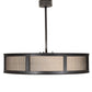 Meyda Lighting Telluride Magic 44" 16-Light Natural Iron & Solar Black Pendant Light With Sahara Taupe Idalight & White Laura Textrene Shade