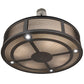 Meyda Lighting Telluride Magic 44" 16-Light Natural Iron & Solar Black Pendant Light With Sahara Taupe Idalight & White Laura Textrene Shade