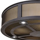 Meyda Lighting Telluride Magic 44" 16-Light Natural Iron & Solar Black Pendant Light With Sahara Taupe Idalight & White Laura Textrene Shade