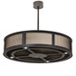 Meyda Lighting Telluride Magic 44" 16-Light Natural Iron & Solar Black Pendant Light With Sahara Taupe Idalight & White Laura Textrene Shade