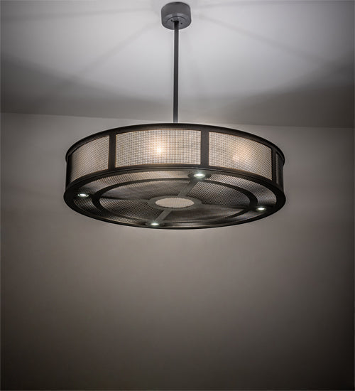 Meyda Lighting Telluride Magic 49" 12-Light Natural Iron Pendant Light With Sahara Taupe Idalight & Crystal Idalight Shade