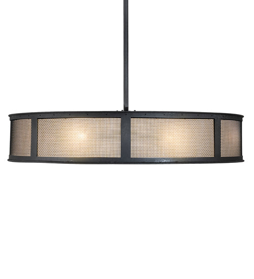 Meyda Lighting Telluride Magic 49" 12-Light Natural Iron Pendant Light With Sahara Taupe Idalight & Crystal Idalight Shade