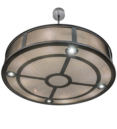 Meyda Lighting Telluride Magic 49" 12-Light Natural Iron Pendant Light With Sahara Taupe Idalight & Crystal Idalight Shade