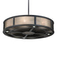 Meyda Lighting Telluride Magic 49" 12-Light Natural Iron Pendant Light With Sahara Taupe Idalight & Crystal Idalight Shade