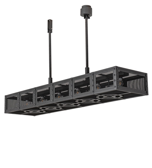 Meyda Lighting Telluride Magic 72" 11-Light Natural Iron & Solar Black Island Pendant Light