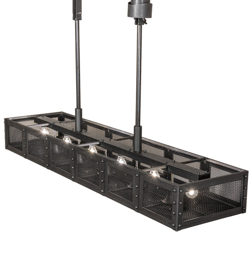 Meyda Lighting Telluride Magic 72" 11-Light Natural Iron & Solar Black Island Pendant Light