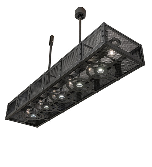 Meyda Lighting Telluride Magic 72" 11-Light Natural Iron & Solar Black Island Pendant Light