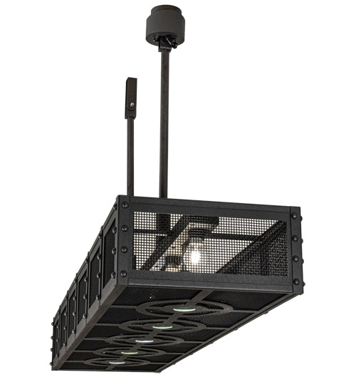 Meyda Lighting Telluride Magic 72" 11-Light Natural Iron & Solar Black Island Pendant Light