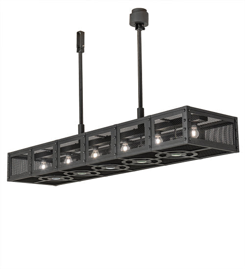 Meyda Lighting Telluride Magic 72" 11-Light Natural Iron & Solar Black Island Pendant Light