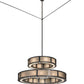 Meyda Lighting Telluride Magic 73" 36-Light 2-Tier Natural Iron & Solar Black Chandelier With Sahara Taupe Idalight & Crystal Idalight Shade