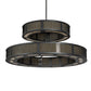 Meyda Lighting Telluride Magic 73" 36-Light 2-Tier Natural Iron & Solar Black Chandelier With Sahara Taupe Idalight & Crystal Idalight Shade