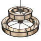 Meyda Lighting Telluride Magic 73" 36-Light 2-Tier Natural Iron & Solar Black Chandelier With Sahara Taupe Idalight & Crystal Idalight Shade