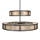Meyda Lighting Telluride Magic 73" 36-Light 2-Tier Natural Iron & Solar Black Chandelier With Sahara Taupe Idalight & Crystal Idalight Shade