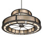 Meyda Lighting Telluride Magic 73" 36-Light 2-Tier Natural Iron & Solar Black Chandelier With Sahara Taupe Idalight & Crystal Idalight Shade
