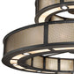 Meyda Lighting Telluride Magic 73" 36-Light 2-Tier Natural Iron & Solar Black Chandelier With Sahara Taupe Idalight & Crystal Idalight Shade