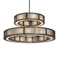 Meyda Lighting Telluride Magic 73" 36-Light 2-Tier Natural Iron & Solar Black Chandelier With Sahara Taupe Idalight & Crystal Idalight Shade