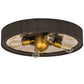 Meyda Lighting Tennessee 24" 4-Light Costello Black Flush Mount Light With Mirror Shade Glass
