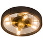 Meyda Lighting Tennessee 24" 4-Light Costello Black Flush Mount Light With Mirror Shade Glass