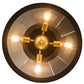 Meyda Lighting Tennessee 24" 4-Light Costello Black Flush Mount Light With Mirror Shade Glass
