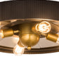 Meyda Lighting Tennessee 24" 4-Light Costello Black Flush Mount Light With Mirror Shade Glass