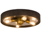 Meyda Lighting Tennessee 24" 4-Light Costello Black Flush Mount Light With Mirror Shade Glass