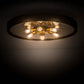 Meyda Lighting Tennessee 36" 6-Light Costello Black Flush Mount Light With Mirror Shade Glass